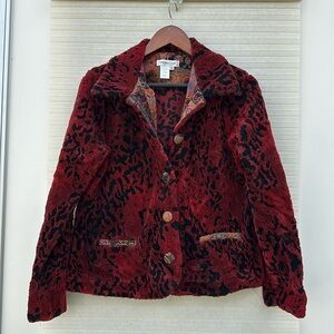 Red Leopard Vintage Fur coat